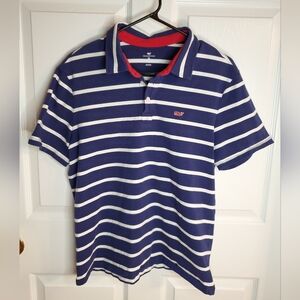 Vineyard Vines Navy Blue and White Striped Polo. Size M. #SW
